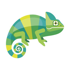 Fototapeta premium Vibrant Cartoon Chameleon Illustration