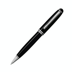 Sleek Black Pen with Silver Accents