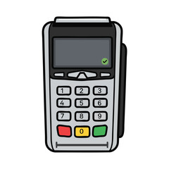 Digital Payment Terminal Illustration
