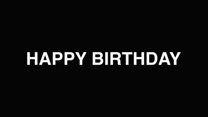A simple graphic design with the text 'HAPPY BIRTHDAY' on a black and white background.
