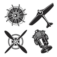 Aviation engine and propeller icons © MST RABEYA BEGUM