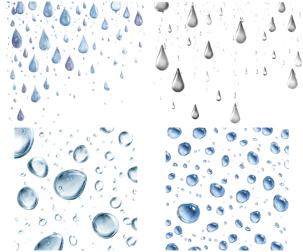 Water drops rain droplets condensation moisture set - Powered by Adobe