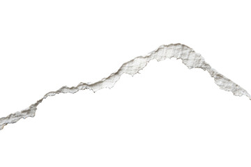 Horizontal Torn White Paper Strip isolated on transparent background