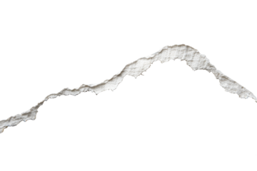 Horizontal Torn White Paper Strip isolated on transparent background