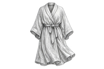 Naklejka premium Elegant Robe Sketch Illustration on transparent background Artwork