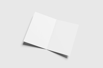 Blank bi-fold brochure for mockup - 3D Illustration