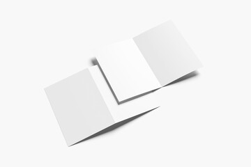 Blank bi-fold brochure for mockup - 3D Illustration