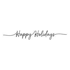 Happy Holidays text on white background holiday greeting