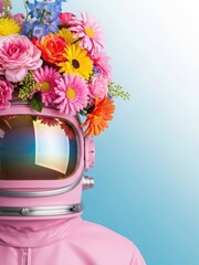 Floral astronaut helmet