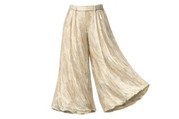 Flowing Palazzo Pants with a transparent background digital artwork