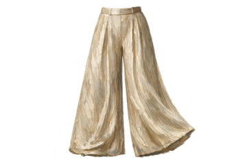 Painted palazzo pants illustration on transparent background image.