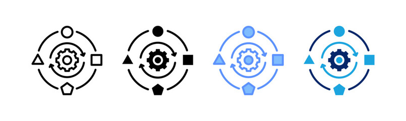 adaptation icon set multiple style collection