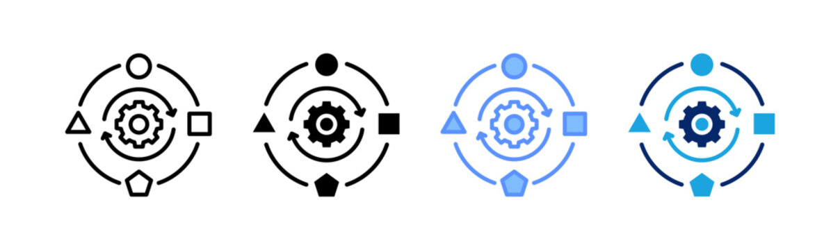 adaptation icon set multiple style collection