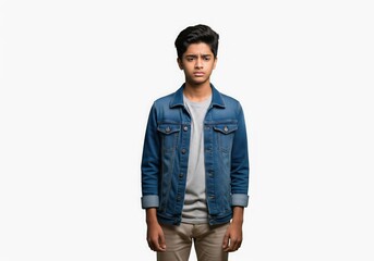 Fototapeta premium Indian Teenager with Thoughtful Expression Exploring Identity