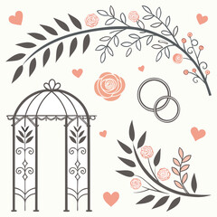Wedding Elegant Decorative Vector Elements