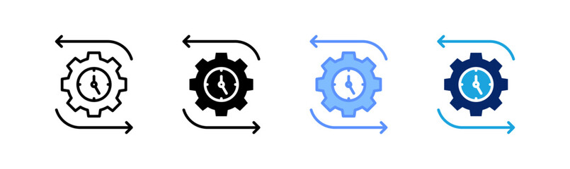 schedule icon set multiple style collection