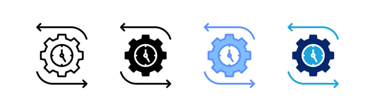 schedule icon set multiple style collection