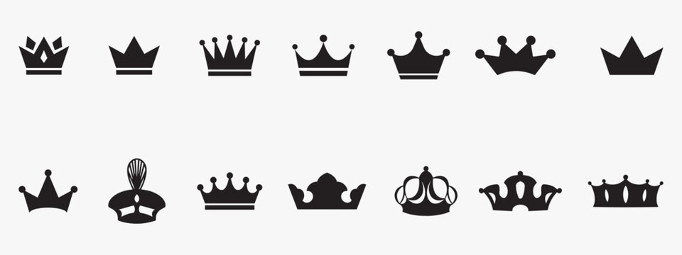Crown set  Crown symbol collection. Vector illustration