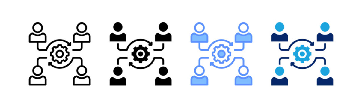 coordination icon set multiple style collection