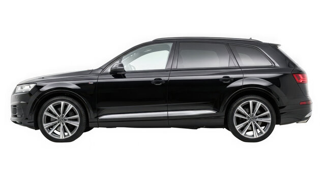 Sleek black audi q7 luxury suv showcasing its elegant side profile and modern design