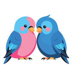 Obraz premium Stylized Bird Pair Icon Symbol of Eternal Love