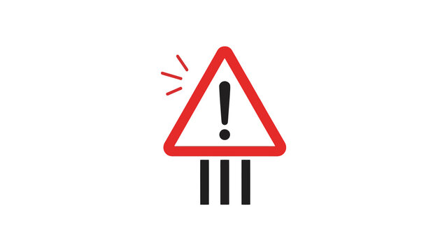 A red warning sign with an exclamation mark, indicating potential hazards or alerts.