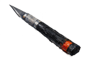 Painted missile ordnance with transparent background art illustration