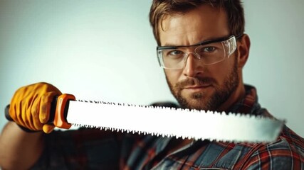 Watch a craftsman ready to tackle a woodworking project with precision and style. Great for inspiration in DIY and home improvement. AI