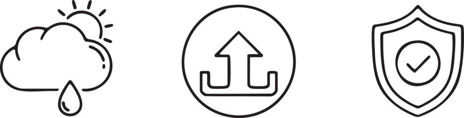 Environmental Protection and Security Shield Icons