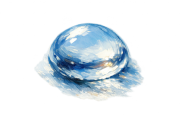 Artistic Orb Reflecting Sky on transparent background Image Depiction