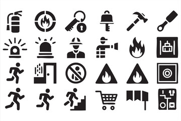 Emergency Exit Icons for Facility Management, Web Interfaces