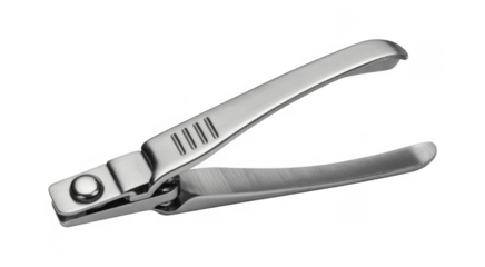 Silver nail clippers metal clipping isolated on a transparent background