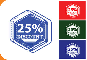 Fototapeta premium 25 Percent Discount Sale Badge Label