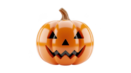 Carved pumpkin jack-o-lantern isolated on transparent background