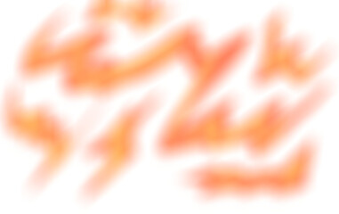 A retro blurred flame waves in pastel orange tones create glowing abstract background elements.