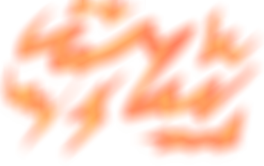 A retro blurred flame waves in pastel orange tones create glowing abstract background elements.