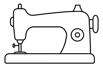 Minimal Sewing Machine Icon &ndash; DIY Craft Outline Vector Illustration