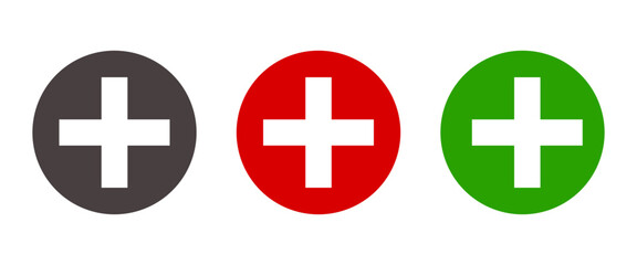 Fototapeta premium Set of add icons on white background.