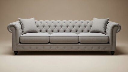 Obraz premium Classic chesterfield sofa isolated on white background