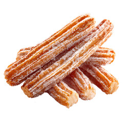 Delicious sugar coated churros sweet treat Isolated on transparent background
