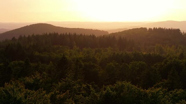 the beautiful landscape of the siegerland germany in the evening 4k 25fps video