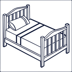 Minimalist bedroom scene