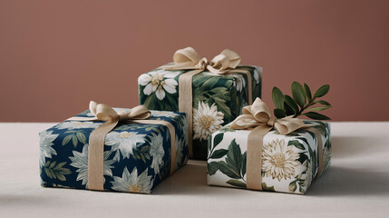 Christmas wrapping paper collection with matching textile prints, greeting cards and digital wallpapers, celebrating seasonal creativity, tradition, and visual harmony. cinematic color correction,