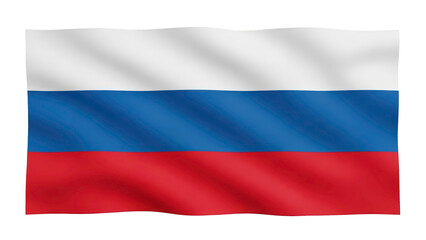 Fototapeta premium Waving flag of Russia on transparent background png (रूस का झंडा)