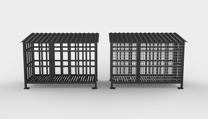 metal cage isolated on white