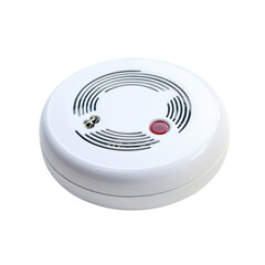 White Smoke Detector Safety Alarm Device isolated on white transparent background