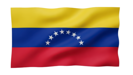 Waving flag of Venezuela on transparent background png (वेनेजुएला का झंडा)
