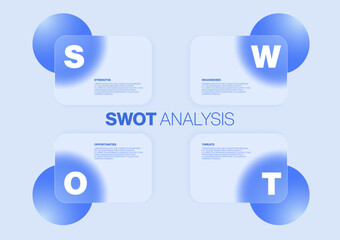SWOT analysis infographic template design data visualization for marketing and business strategy presentation
