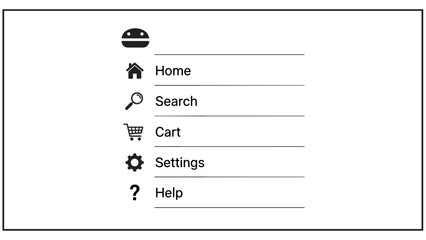 Computer Menu Options with Icons Displayed.