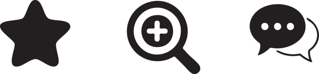 Fototapeta premium Zoom and Communication Search with Chat Symbols